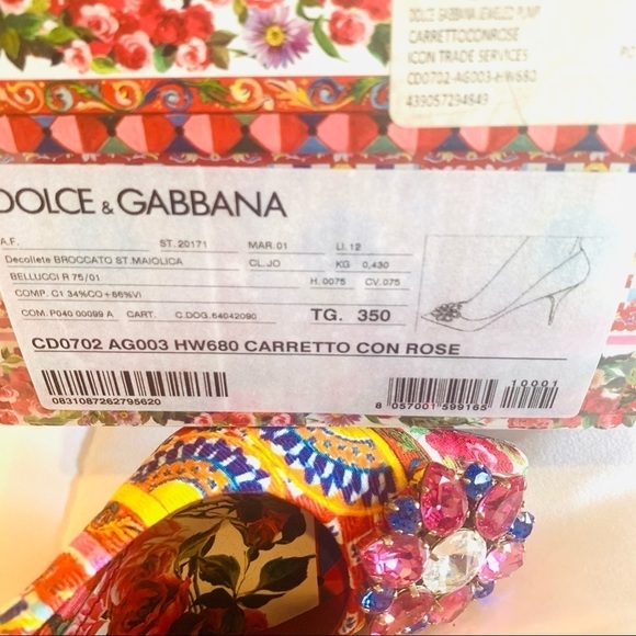 DOLCE & GABBANA MAMBO PRINT BROCADE PUMPS Size 5 - Picture 13 of 13